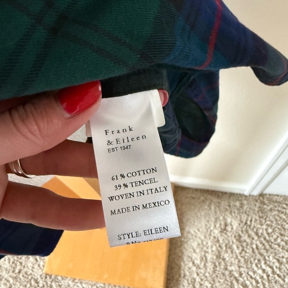 Frank & Eileen Plaid Button-Down Flannel Shirt - Green Blue Red XL Lightweight - Picture 9 of 12
